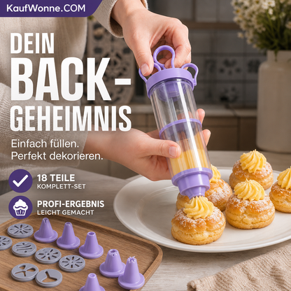 ⏳Zeitlich begrenztes Angebot: 50 % Rabatt⏰Edelstahl-Kuchendekorationspistolen-Set💉🏵️🍪