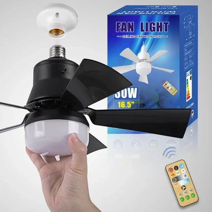 🔥Modernes 40W LED Deckenventilator-Licht (Ø 52cm) – Ultra-Leise mit Fernbedienung, E27 Sockel inkl. B22 Adapter. Ideal für Schlafzimmer, Küche & Garage.