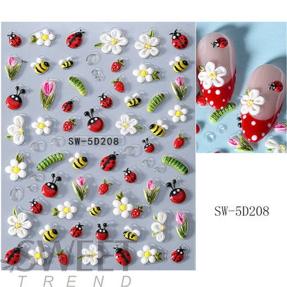 🔥Kauf 1 Erhalte 1 Gratis💅5D Blumen-Nagelsticker