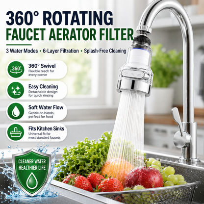 💆 KAUFE 1, ERHALTE 1 GRATIS! 🔥Wasserhahnfilter-Aufsatz mit 360°-Drehung und 3 Sprühmodi