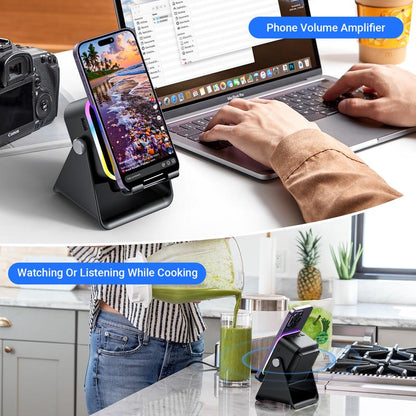 🔥 50% Rabatt 🔥🎵 5-in-1 Bluetooth-Lautsprecher mit Induktionsfunktion & verstellbarem Handyhalter