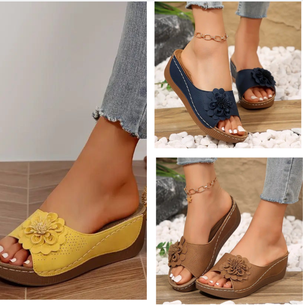 ⏳Begrenzte Zeit 50% Rabatt💥Damen Comfort Flower Slip-On Sandalen