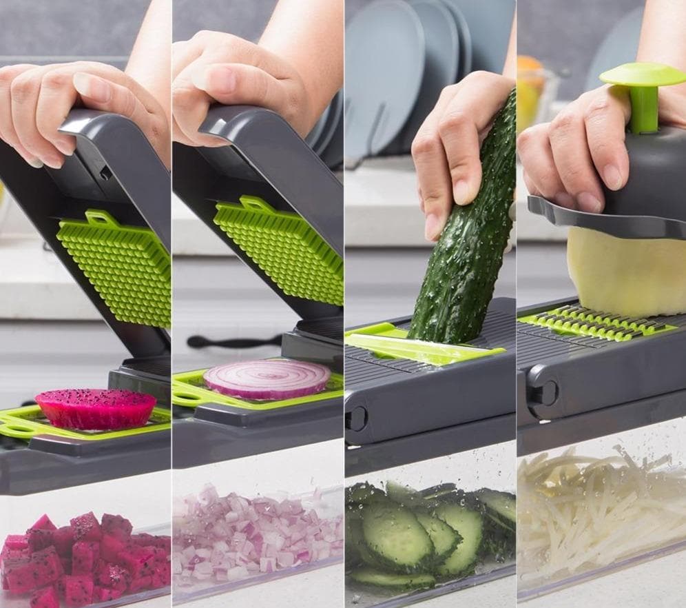 ⏰ Letzte Welle – Lager fast leer – 50% endet jederzeit！15 Stk. – 1 Set 🧑‍🍳 Multifunktionaler Obst- und Gemüseschneider
