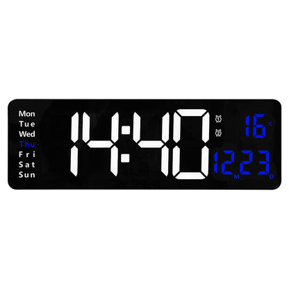 ⚡40cm große Digitaluhr mit Temperatur, Datum, automatischer Sommerzeit, Nachtlicht und automatischem Helligkeitsdimmer