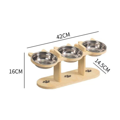 🐾50 % Rabatt!!🐱🐶 Rutschfester erhöhter Futtertrog 🥣 mit 3 Schalen für Haustiere 💖