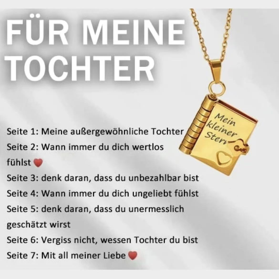 💗 Mein kleiner Sternenbuch-Anhänger für die Liebsten | Zeitloses Geschenk der Liebe an die Familie