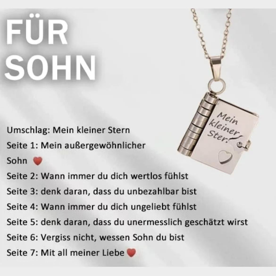 💗 Mein kleiner Sternenbuch-Anhänger für die Liebsten | Zeitloses Geschenk der Liebe an die Familie