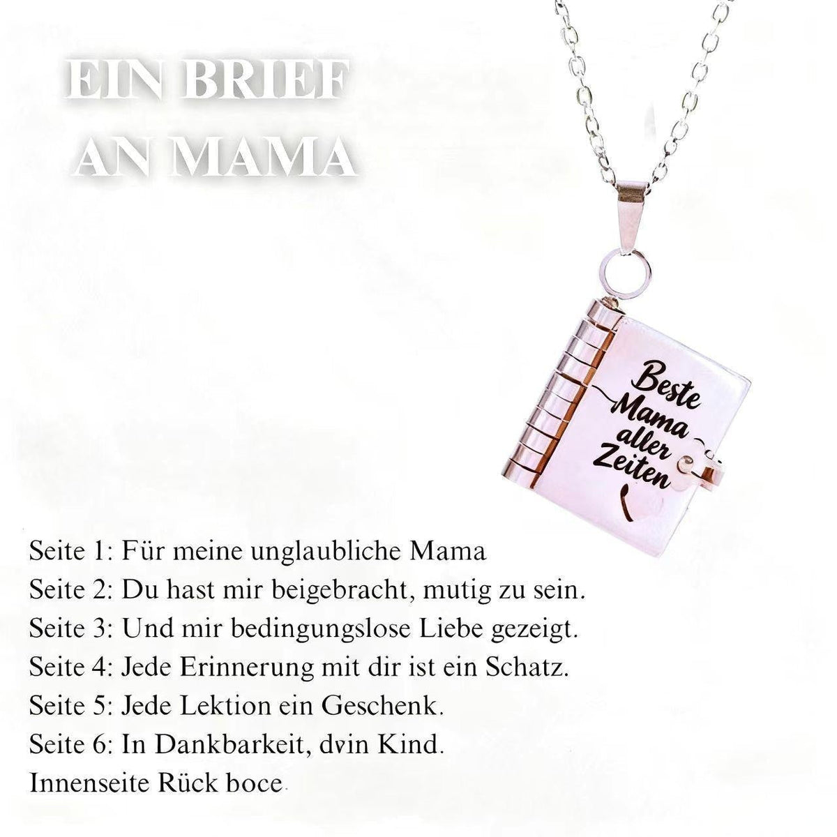 💖📖 50% RABATT! Herz-Buch-Halskette Aufklappbar – Besonderes Geschenk für Familie & Liebste ✨
