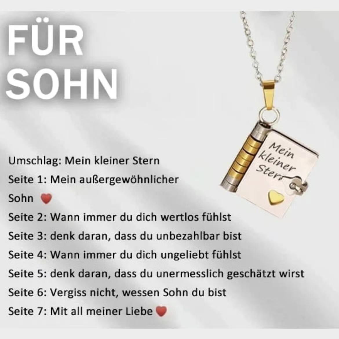 💗 Mein kleiner Sternenbuch-Anhänger für die Liebsten | Zeitloses Geschenk der Liebe an die Familie