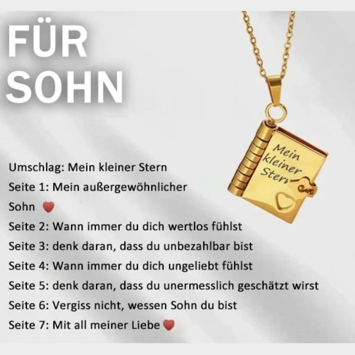 💗 Mein kleiner Sternenbuch-Anhänger für die Liebsten | Zeitloses Geschenk der Liebe an die Familie
