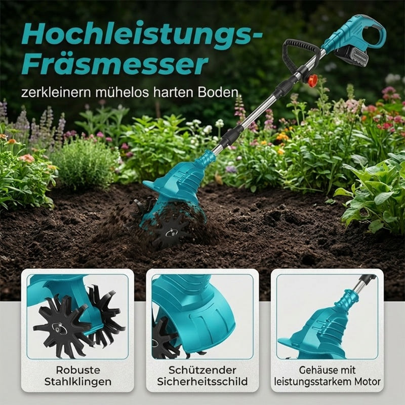 ⏰Letzter Aktionstag – 50 % Rabatt -✨ Kabellose elektrische Gartenfräse und Kultivator – akkubetrieben, leicht und leistungsstark. Perfekt für Beetvorbereitung und Unkrautentfernung 🌱⚡