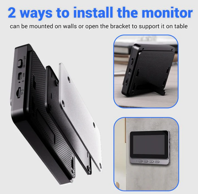🔊📹 Drahtlose Türklingel-Kamera | 1080P, 170° Weitwinkel, IPX65, Nachtsicht & 4,3" Monitor 🏠