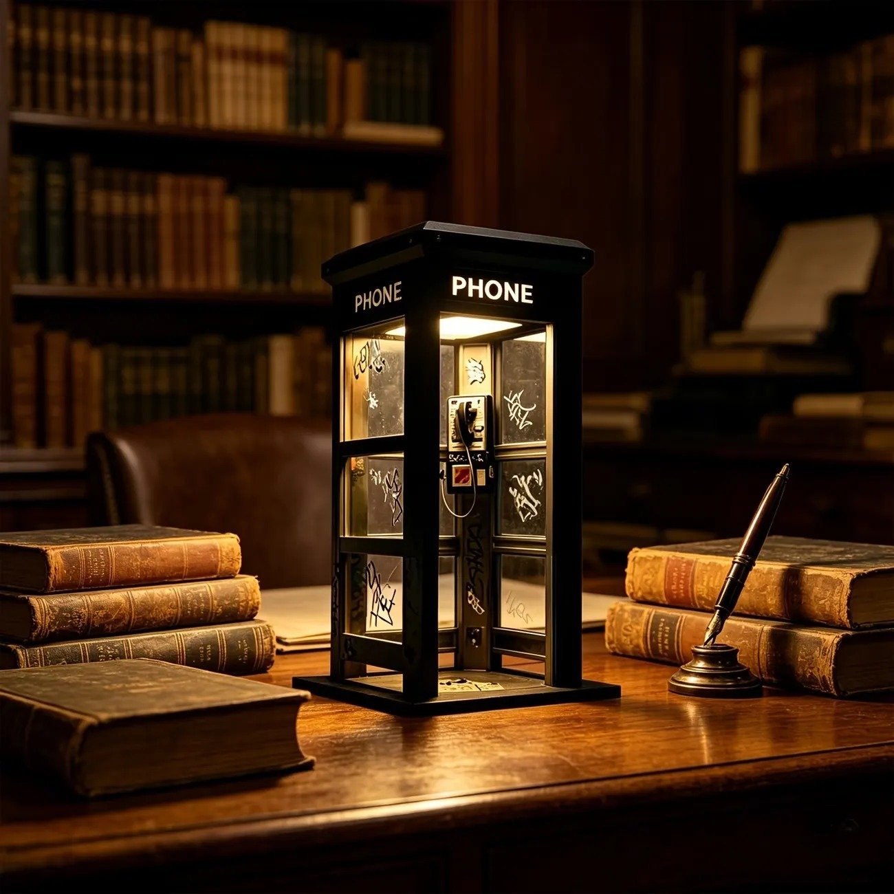 📢📢50 % Rabatt!! ⏰✨Ambientelampe im Vintage-Stil einer Telefonzelle