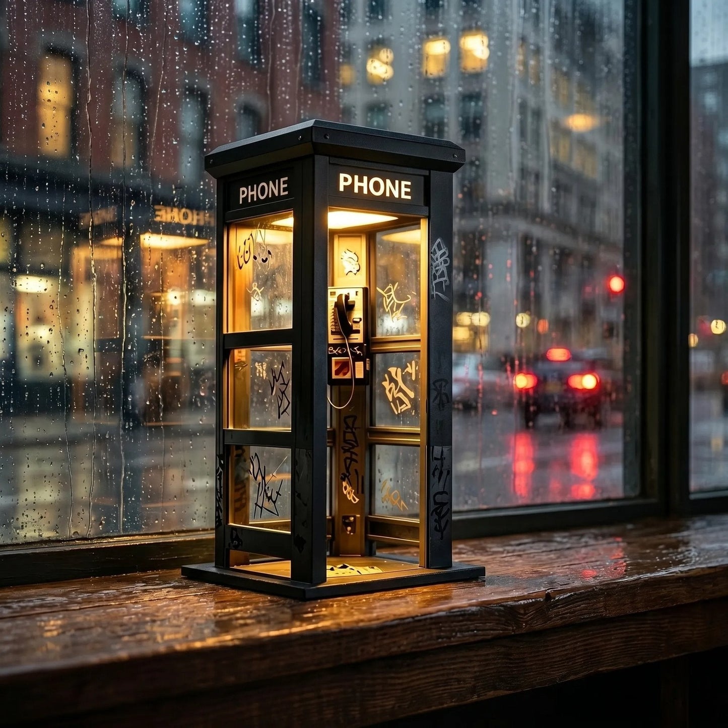 📢📢50 % Rabatt!! ⏰✨Ambientelampe im Vintage-Stil einer Telefonzelle