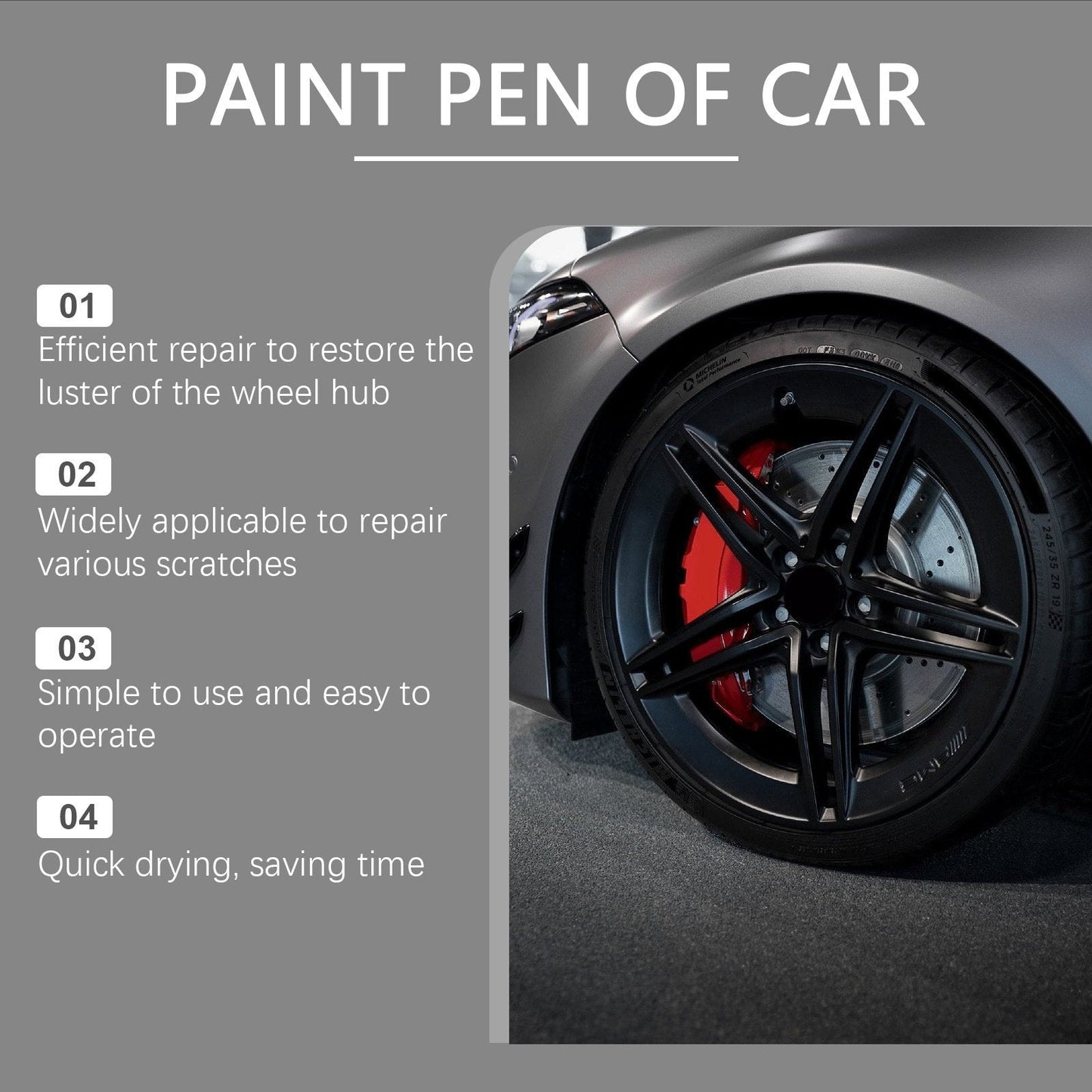 🔥Mehr kaufen, mehr geschenkt🔥Reparaturstift für Kratzer an Autoreifen🚗