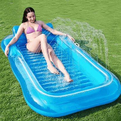 🏊 50% RABATT! 🥳 Aufblasbare Bräu-Liege – Automatische Sprühkühlung & abnehmbares Kissen – Getränkehalter & Sicherheitsgriffe – perfekt für Garten, Pool oder Strand – ideal für zwei Erwachsene 💦