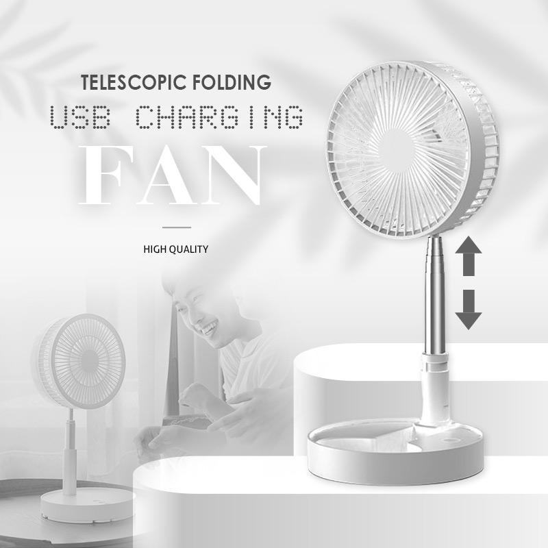 ⏰ 50 % RABATT – 🔋Wiederaufladbarer, zusammenklappbarer USB-Teleskopventilator – leise, um 180° schwenkbar, 4 Geschwindigkeitsstufen, tragbar ✨