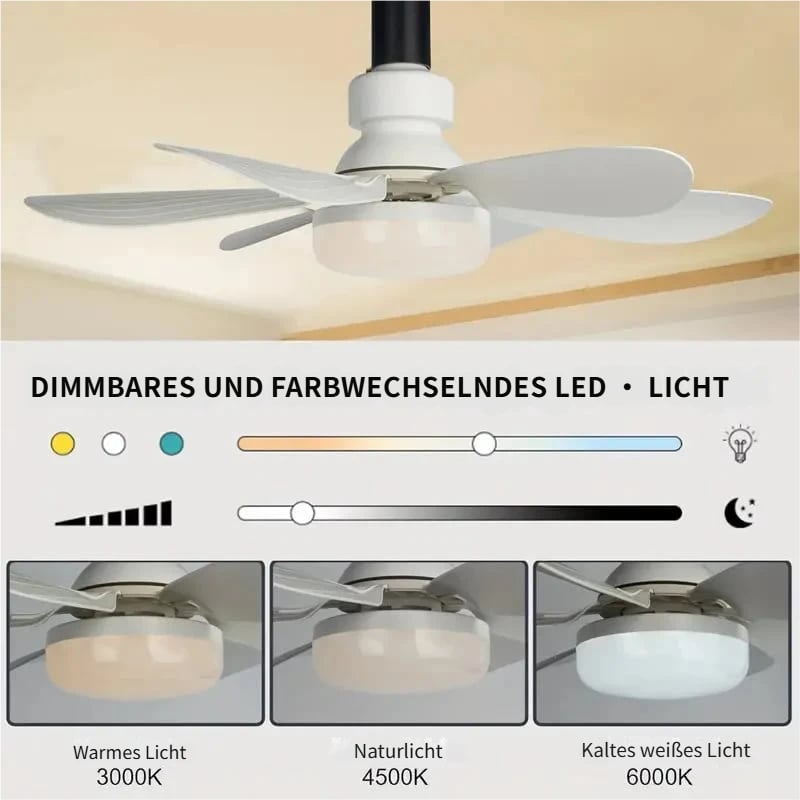 🔥Modernes 40W LED Deckenventilator-Licht (Ø 52cm) – Ultra-Leise mit Fernbedienung, E27 Sockel inkl. B22 Adapter. Ideal für Schlafzimmer, Küche & Garage.