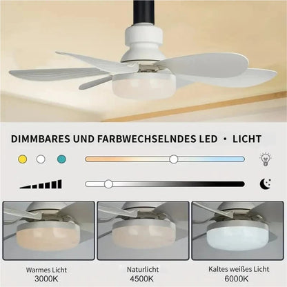 🔥Modernes 40W LED Deckenventilator-Licht (Ø 52cm) – Ultra-Leise mit Fernbedienung, E27 Sockel inkl. B22 Adapter. Ideal für Schlafzimmer, Küche & Garage.