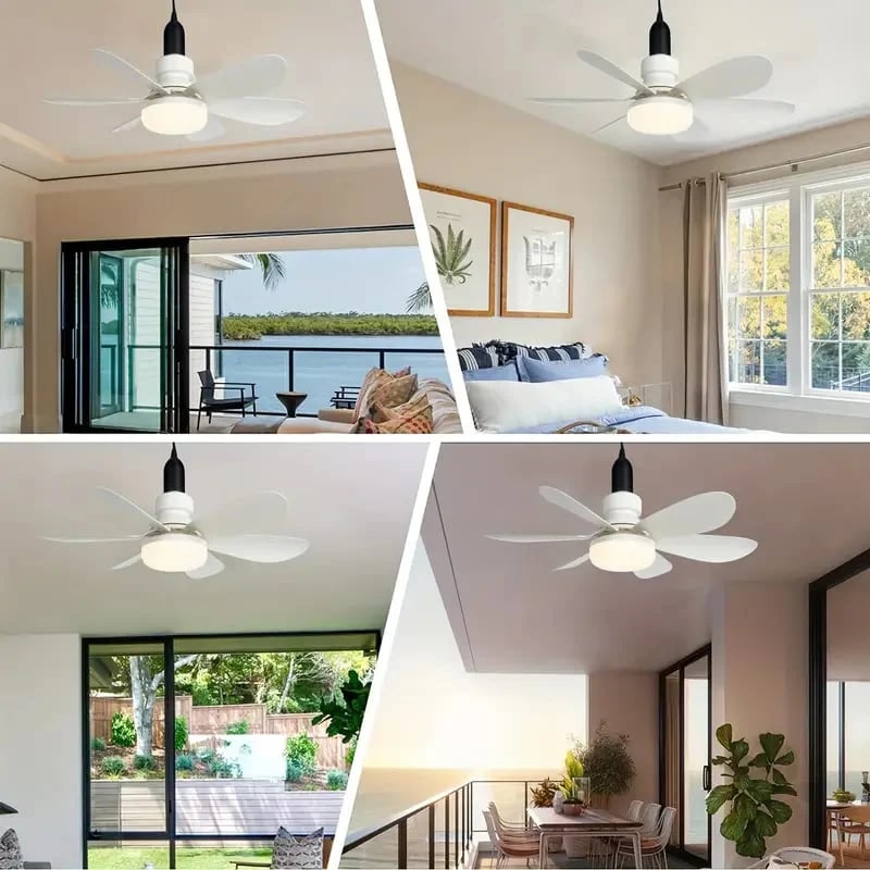 🔥Modernes 40W LED Deckenventilator-Licht (Ø 52cm) – Ultra-Leise mit Fernbedienung, E27 Sockel inkl. B22 Adapter. Ideal für Schlafzimmer, Küche & Garage.