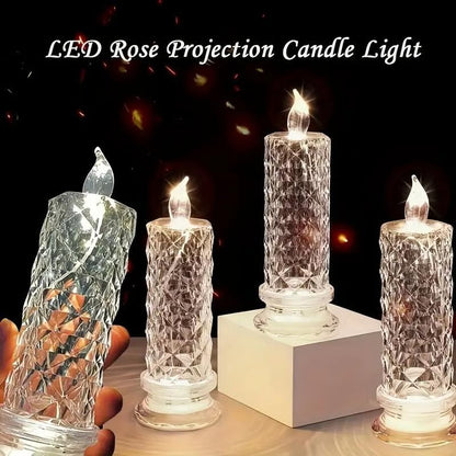 🕯️💎 4er-Set LED-Kerzen｜Kristall-Optik, stimmungsvolle Raumdekoration