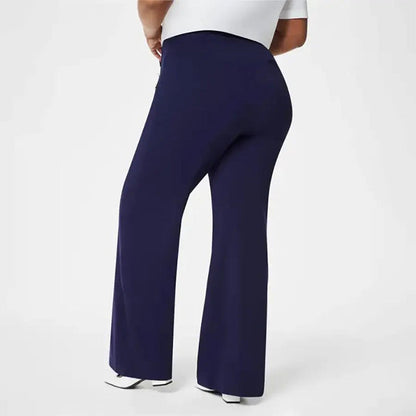 👖In drei Längen erhältlich🔥Hoch elastische Hose mit Knopfverschluss und weitem Bein für eine figurformende Wirkung