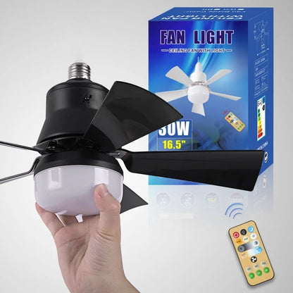 🔥Modernes 40W LED Deckenventilator-Licht (Ø 52cm) – Ultra-Leise mit Fernbedienung, E27 Sockel inkl. B22 Adapter. Ideal für Schlafzimmer, Küche & Garage.