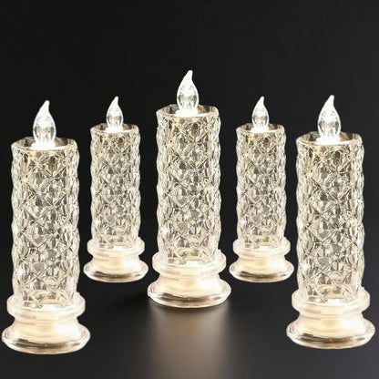 🕯️💎 4er-Set LED-Kerzen｜Kristall-Optik, stimmungsvolle Raumdekoration