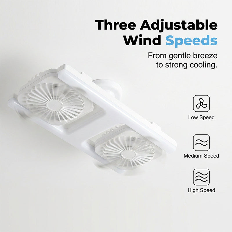 ✈Versandkostenfrei🌬️✨Deckenventilator mit Doppelkopf und LED-Licht – modernes Design mit Fernbedienung für Wohnzimmer & Schlafzimmer
