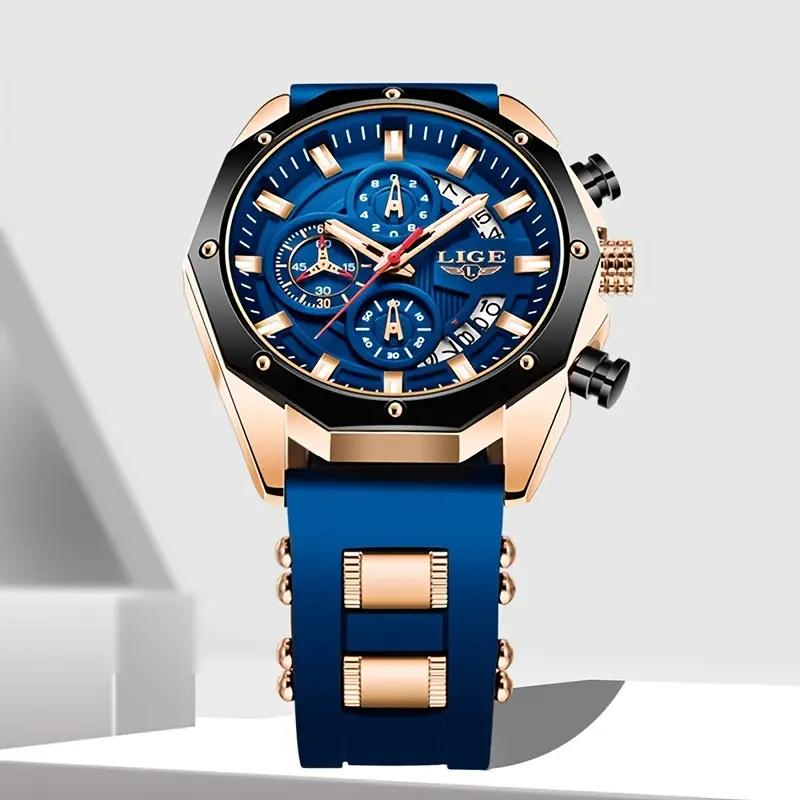 ⌚ Herren Sportuhr mit Chronograph – Wasserdichte Quarzuhr für Outdoor & Alltag, Multifunktions-Armbanduhr mit modernem Design