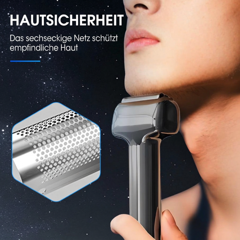 🧔 Folienrasierer für Herren｜Wiederaufladbar, 60Min Akku, IPX6 waschbar & flüsterleise für empfindliche Haut
