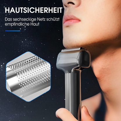 🧔 Folienrasierer für Herren｜Wiederaufladbar, 60Min Akku, IPX6 waschbar & flüsterleise für empfindliche Haut