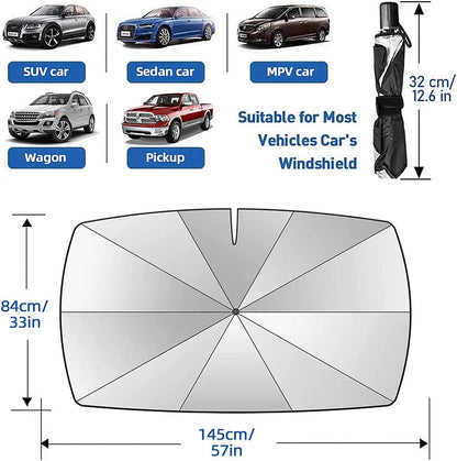 ⏳Begrenzte Zeit -50 %💥Zusammenklappbarer Autoschirm - Schutz vor Hitze und UV-Strahlen ☀️☂️ - Ideal, um Ihr Auto kühl zu halten!