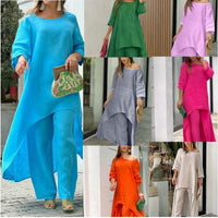 💥💕Spezielles Anti-Saison-Angebot! 💥💕Damen Fest Farbe Leinen Mode Casual Anzug💃
