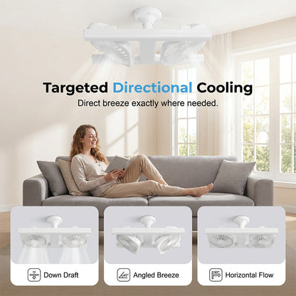 ✈Versandkostenfrei🌬️✨Deckenventilator mit Doppelkopf und LED-Licht – modernes Design mit Fernbedienung für Wohnzimmer & Schlafzimmer