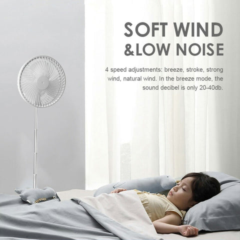 ⏰ 50 % RABATT – 🔋Wiederaufladbarer, zusammenklappbarer USB-Teleskopventilator – leise, um 180° schwenkbar, 4 Geschwindigkeitsstufen, tragbar ✨