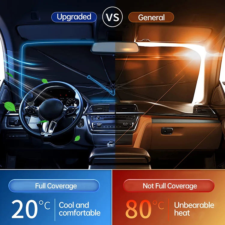 ⏳Begrenzte Zeit -50 %💥Zusammenklappbarer Autoschirm - Schutz vor Hitze und UV-Strahlen ☀️☂️ - Ideal, um Ihr Auto kühl zu halten!