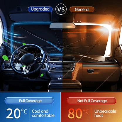 ⏳Begrenzte Zeit -50 %💥Zusammenklappbarer Autoschirm - Schutz vor Hitze und UV-Strahlen ☀️☂️ - Ideal, um Ihr Auto kühl zu halten!