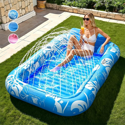 🏊 50% RABATT! 🥳 Aufblasbare Bräu-Liege – Automatische Sprühkühlung & abnehmbares Kissen – Getränkehalter & Sicherheitsgriffe – perfekt für Garten, Pool oder Strand – ideal für zwei Erwachsene 💦