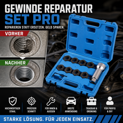 🚗🔩 10‑teiliges Kfz Gewindereparatur‑Set 🛠️ Werkzeugset zur Reparatur von beschädigten Schraubgewinden für Auto‑Reparaturarbeiten