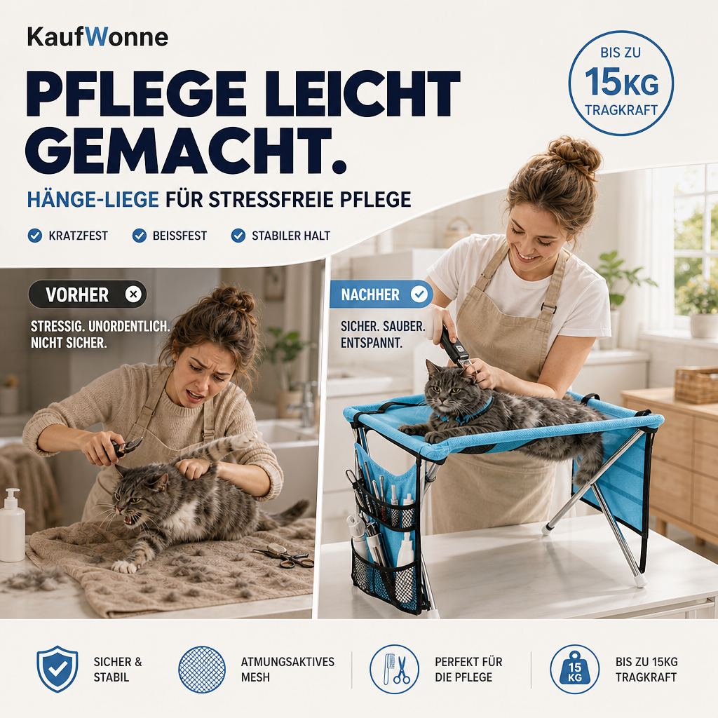 【⏳Zeitlich begrenztes Angebot: 50 % Rabatt!】⏰2-in-1 Faltbares Haustier-Pflegebett🐱🐶🛋️