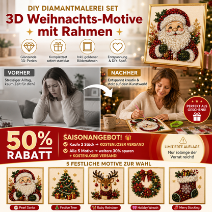 💎 -50% RABATT | 🎅Weihnachts-Diamond-Painting-Set – Kreativer Bastelspaß für Groß & Klein