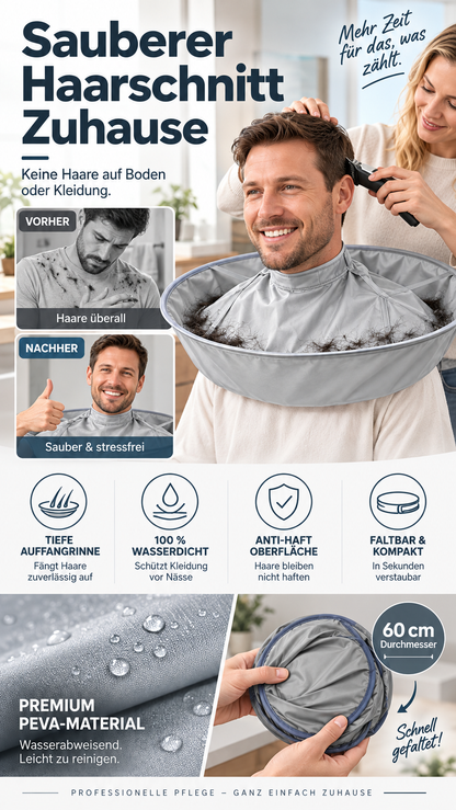 ✂️ 50% RABATT! 💇 Grauer Friseurumhang für Erwachsene – atmungsaktiv & geruchsneutral, für Schneiden & Färben
