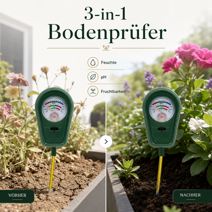 🌱 50% RABATT! 🔥 3-in-1-Bodenanalysator mit Zeigeranzeige – Misst pH-Wert, Feuchtigkeit & Licht – Ideal für Garten, Rasen oder Topfpflanzen – einfache Steckmontage ohne Batterien 🌿