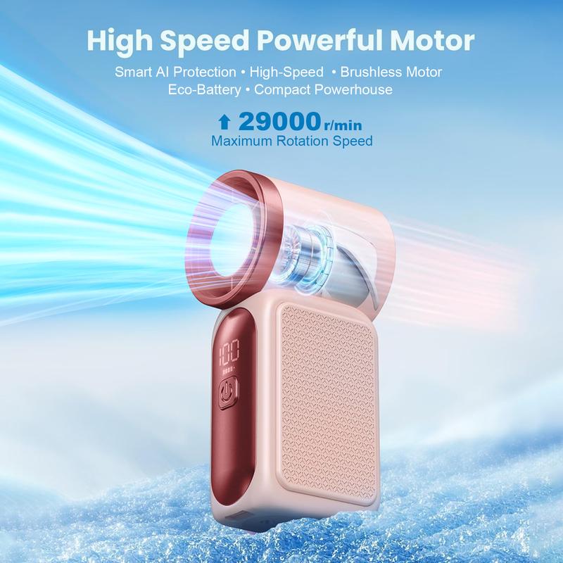 🌀Nur 12.99€ diesen Sommer!!!💨Mini-Handventilator mit LED-Anzeige –👍5-stufiger Turbo-Ventilator im Taschenformat.✨Über USB aufladbar, schnelle Kühlung für Reisen und beim Schminken. Das perfekte Geschenk.  Tragbare Kühlung