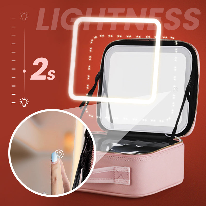 ✨ 50% RABATT & Versandkostenfrei ✨ Makelloses Schminken überall – Tragbare Kosmetiktasche mit LED-Spiegel! ✨