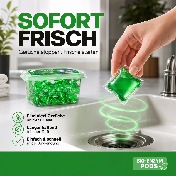 🌿 Enzymatische Abfluss-Deodorant-Kapseln für Küche und Bad
