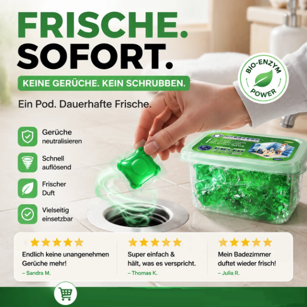 🌿 Enzymatische Abfluss-Deodorant-Kapseln für Küche und Bad