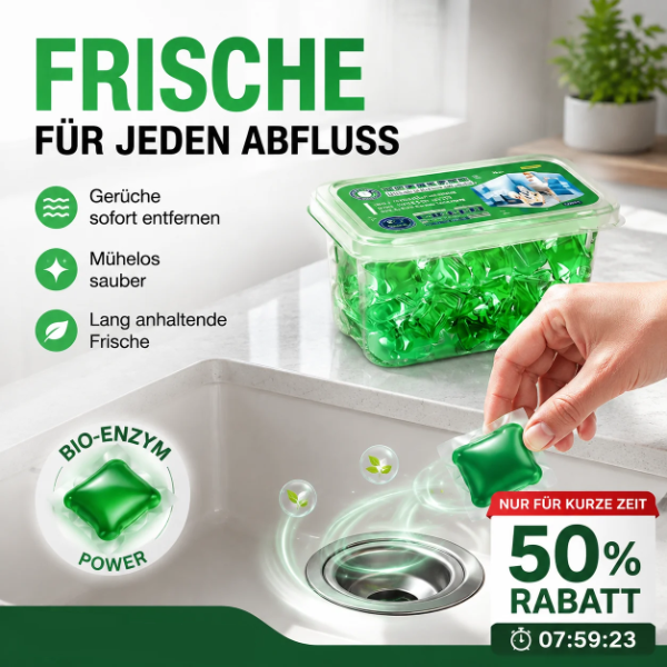 🌿 Enzymatische Abfluss-Deodorant-Kapseln für Küche und Bad