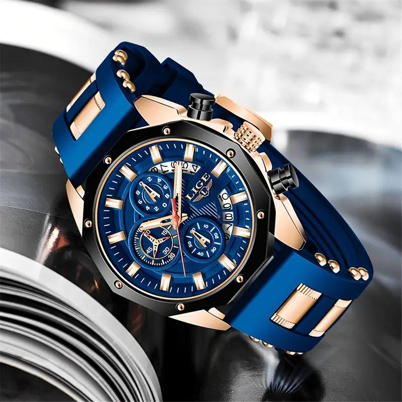 ⌚ Herren Sportuhr mit Chronograph – Wasserdichte Quarzuhr für Outdoor & Alltag, Multifunktions-Armbanduhr mit modernem Design